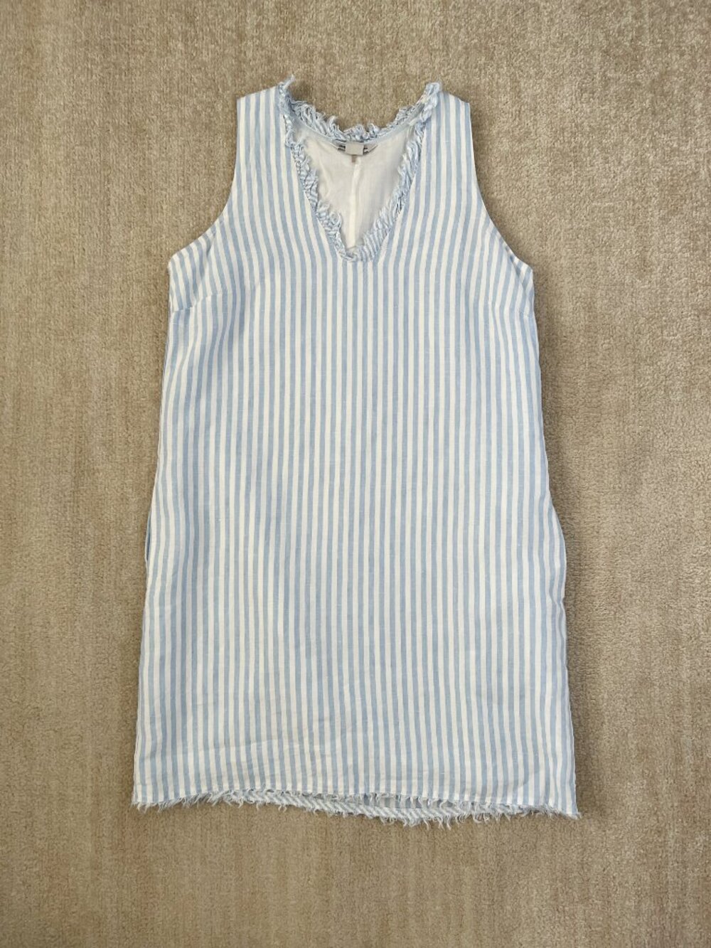 Tommy Bahama Linen Sleeveless Blue Striped Summer Dress M